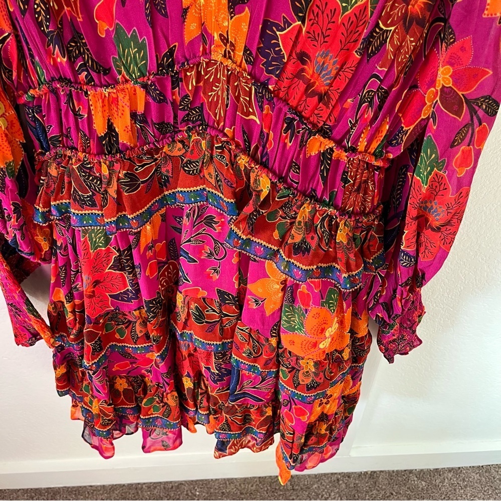 Farm Rio Women's Medium Tropical Tapestry Ruffle Dress - Picture 5 of 11
